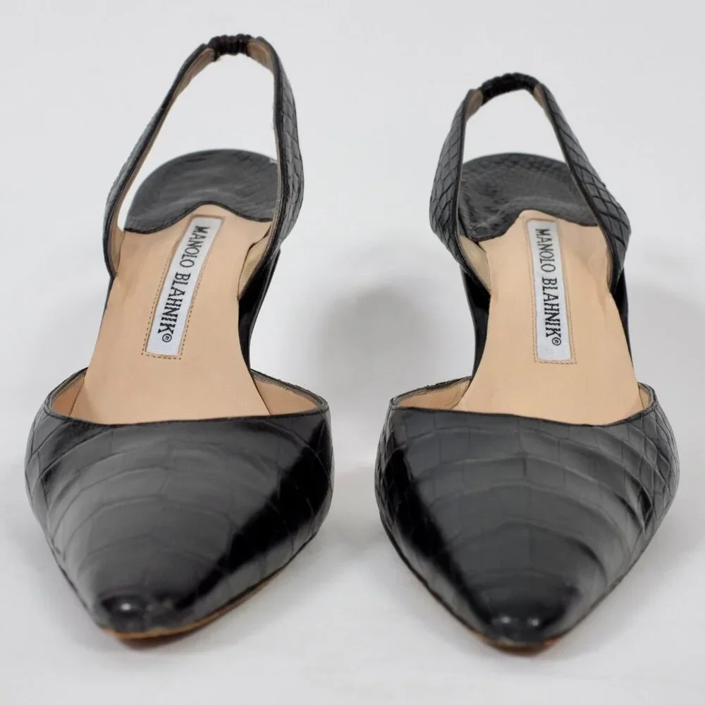 Manolo Blahnik Carolyne crocodile alligator shoes - Picture 9 of 11